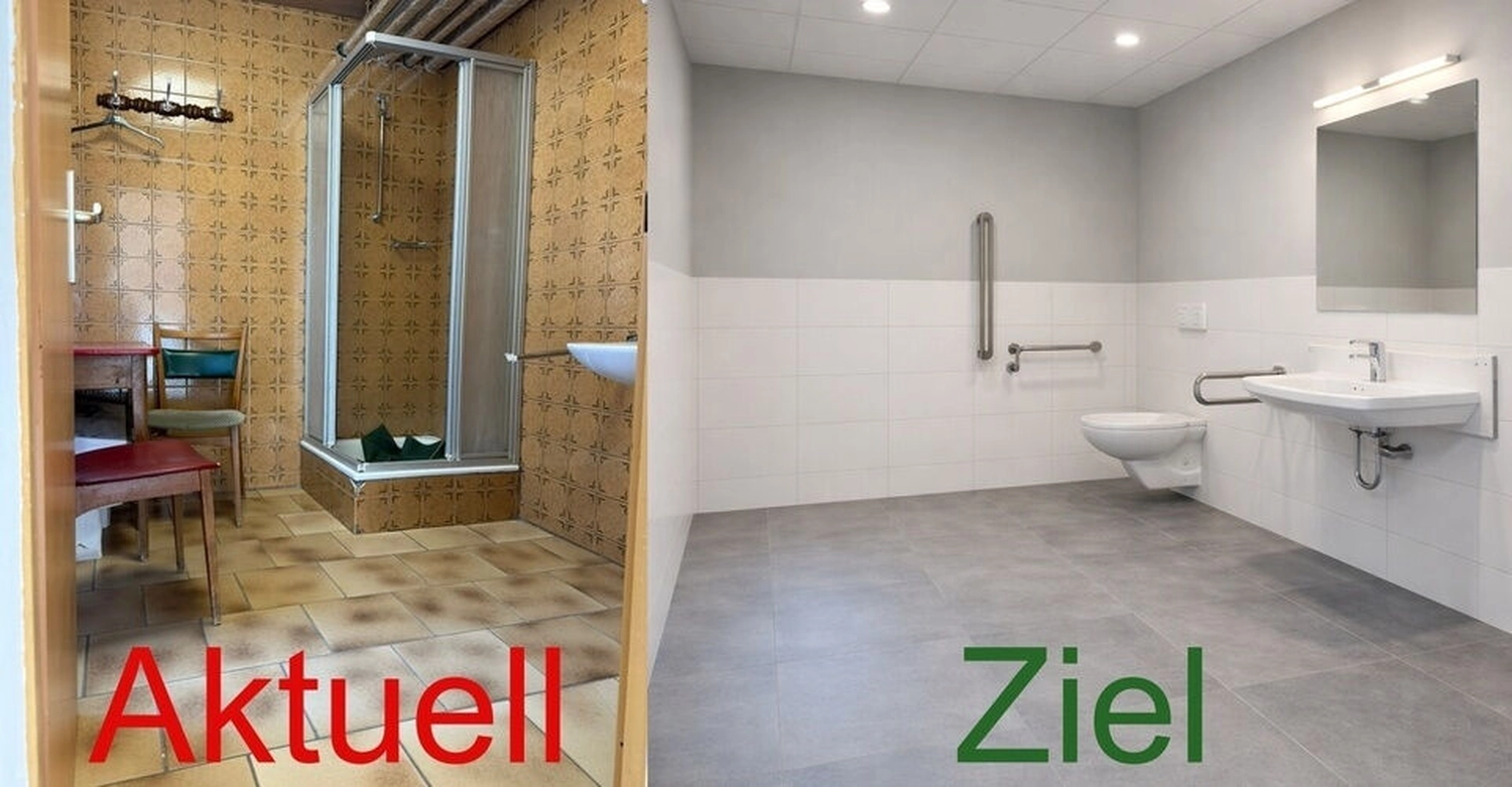 Odenwald - Stiftung Naturschutz - barrierefrei - zwei Personen im Freien, möglicherweise bereiten sie sich auf eine Freizeitaktivität wie Gleitschirmfliegen oder die Verwendung eines speziellen Mobilitätsgeräts vor.